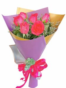 6 Stem Sweetheart Pink Rose